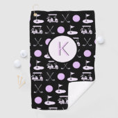Leuk Roze Stijlvol Golf Design en Custom Monogram Golfhanddoek (Insitu)