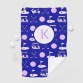 Leuk Roze Stijlvol Golf Design en Custom Monogram Golfhanddoek (Insitu)