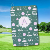 Leuk Roze Stijlvol Golf Design en Custom Monogram Golfhanddoek
