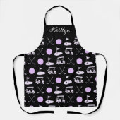 Leuk Roze Stijlvol Golf Design en Custom Monogram Schort (Voorkant)