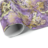 Leuk Roze Violet Paarse Faux Gold Agaat Art Patroo Cadeaupapier (Rol Hoek)