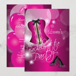 Leuk roze vrijgezellenfeest kaart