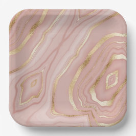 Leuk roze waterverf abstract ontwerp papieren bordje
