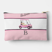 Leuk Roze Waterverf Golfkar Monogram Naam Etui (Achterkant)