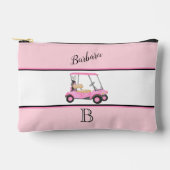Leuk Roze Waterverf Golfkar Monogram Naam Etui (Voorkant)