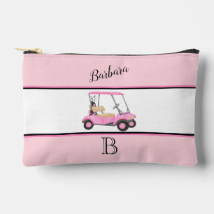 Leuk Roze Waterverf Golfkar Monogram Naam Etui