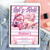 Leuk Roze Waterverf Roller Blade Verjaardag Kaart