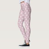 Leuk roze wit heiligen en hoeken hipster ontwerp leggings (Links)