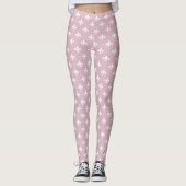 Leuk roze wit heiligen en hoeken hipster ontwerp leggings (Voorkant)