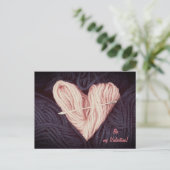 Leuk roze wolhart met het briefkaart van de (Staand voorkant)