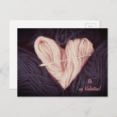 Leuk roze wolhart met het briefkaart van de (Voorkant / Achterkant)