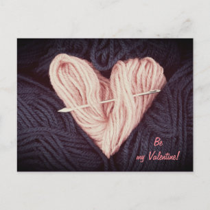 Leuk roze wolhart met het briefkaart van de