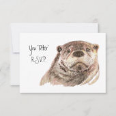Leuk RSVP antwoord met Waterverf Otter (Voorkant)
