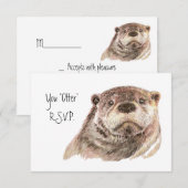 Leuk RSVP antwoord met Waterverf Otter (Voorkant / Achterkant)