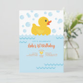 Leuk Rubber Ducky Kinder 1e Verjaardagsfeest Kaart (Staand voorkant)