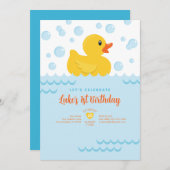 Leuk Rubber Ducky Kinder 1e Verjaardagsfeest Kaart (Voorkant / Achterkant)