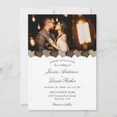 Leuk rustiek land burlap harten foto bruiloft kaart (Voorkant)