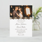 Leuk rustiek land burlap harten foto bruiloft kaart (Staand voorkant)