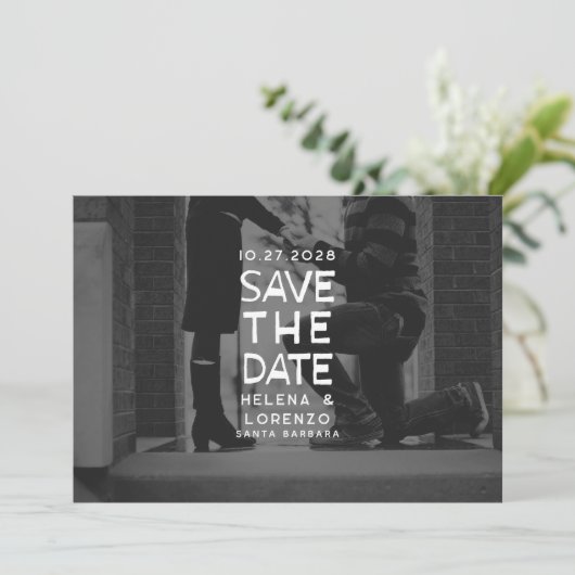 Leuk rustiek save the date (Staand voorkant)