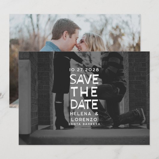 Leuk rustiek save the date (Voorkant / Achterkant)