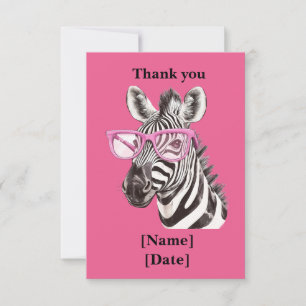 Leuk Safari Dier Ontwerp - Zebra Bedankkaart