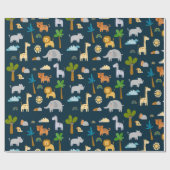 Leuk Safari Oerwoud Dier Wild Een Baby shower Cadeaupapier (Vlak)