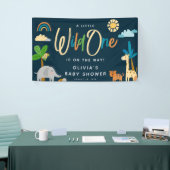 Leuk Safari Oerwoud Dier Wild Een Baby shower Spandoek (Beurs)