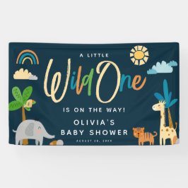 Leuk Safari Oerwoud Dier Wild Een Baby shower Spandoek