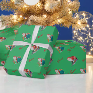 Leuk santa en speelgoed die de giften van Kerstmis Cadeaupapier