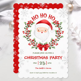 Leuk Santa Wit Rood Groen Kerstfeest Kaart