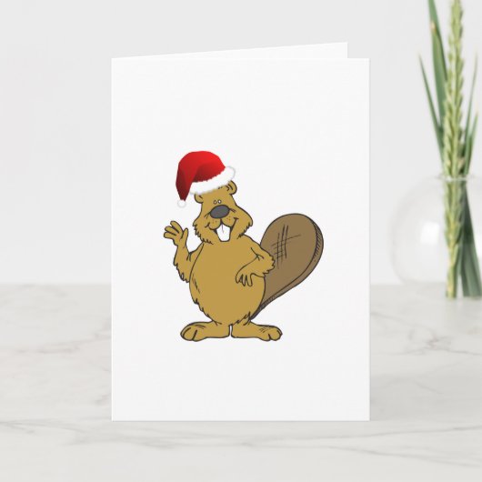 Leuk santapet van de bever feestdagen kaart (Voorkant)