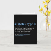 Leuk sarcasme T1D diabetes definitie bewustzijn Kaart (Gele Bloem)