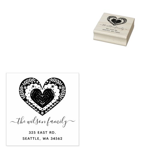 Leuk Scandinavisch hart Noords retour adres Rubberstempel (Gestempeld)