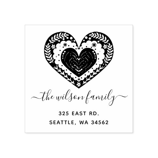 Leuk Scandinavisch hart Noords retour adres Rubberstempel (Afrduk)