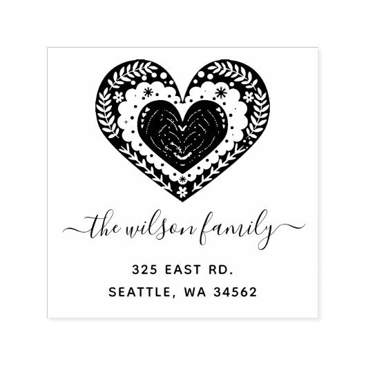 Leuk Scandinavisch hart Noords retour adres Zelfinktende Stempel (Design)