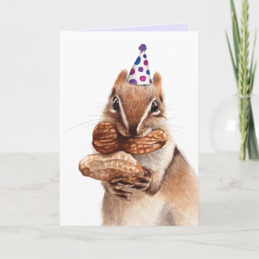 Leuk schattig dier eekhoorn viering kaart (Voorkant)