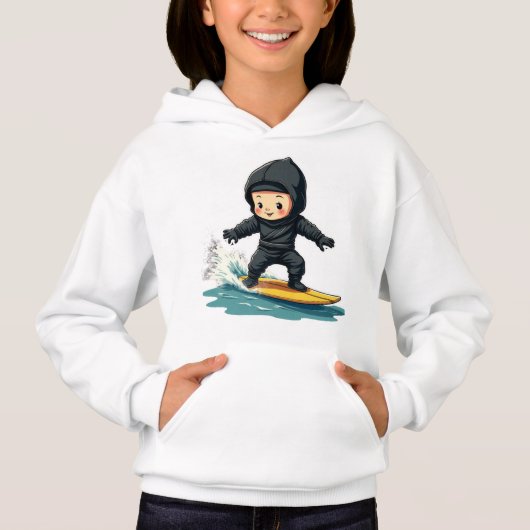 Leuk schattig kind met een vol ninja pak (Voorkant)