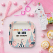 leuk schattig kinder Carnaval Circus Show 1e Verja Papieren Bordje (Feest)