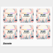 leuk schattig kinder Carnaval Circus Show 1e Verja Vierkante Sticker (Vel)