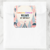 leuk schattig kinder Carnaval Circus Show 1e Verja Vierkante Sticker (Tas)