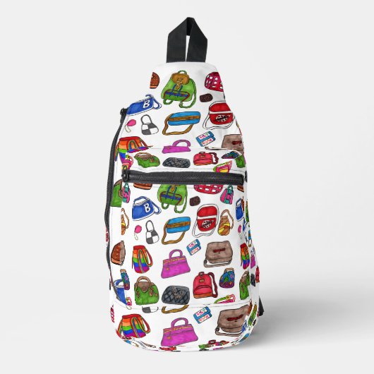 Leuk Schattige geïllustreerd portemonnee art patro Sling Bag (Voorkant)