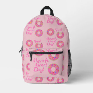 Leuk Schattige Grote Dag Donut Slogan Pattern Bedrukte Rugzak