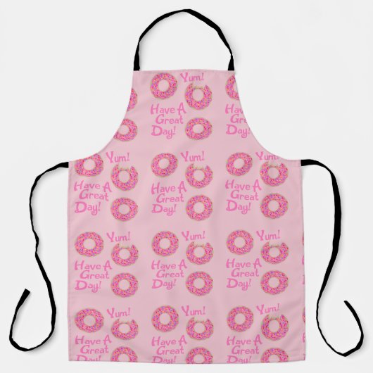 Leuk Schattige Grote Dag Donut Slogan Pattern Schort (Voorkant)