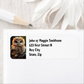 Leuk Schattige klein Uiltje Vogeldier Etiket (Insitu)