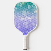 Leuk Schattige Meisje Sparkling Mermaid Scales Bub Pickleball Paddle (Achterkant)