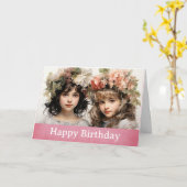 Leuk Schattige Meisjes Vriend Verjaardag Kaart (Gele Bloem)