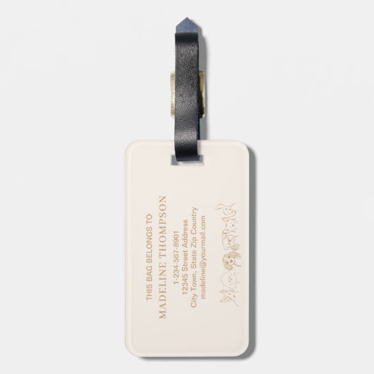 Leuk Schattige Neutral Pop Dog Pattern Bagagelabel (Achterkant verticaal)