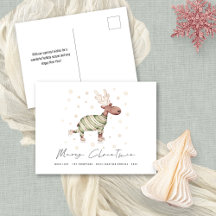 Leuk Schattige Schaatsen Rendier Vrolijk Kerstfees