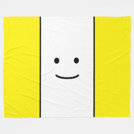 Leuk Schattige Smily Gezicht Helder Geel Wit Strep Fleece Deken