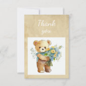Leuk Schattige Teddy Bear Boeket Bloemen Bedankt (Voorkant)